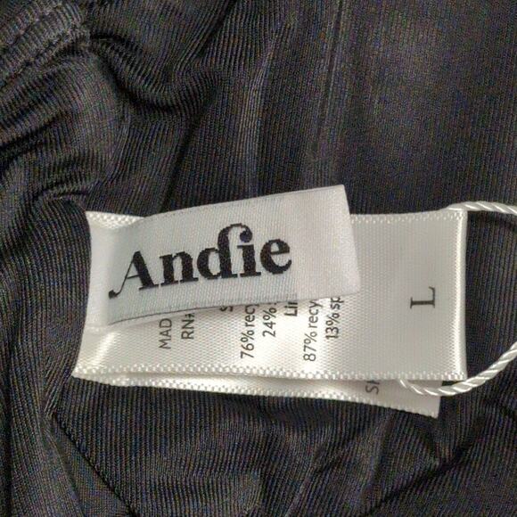 Andie The Belmar One Piece Black Tie Waist Swimwear Bathing Suit Size L New - Picture 8 of 12